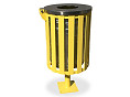 EM236 Metro Litter Bin, Powdercoated Lemon Yellow with Stainless Steel Lockable Lid option.jpg